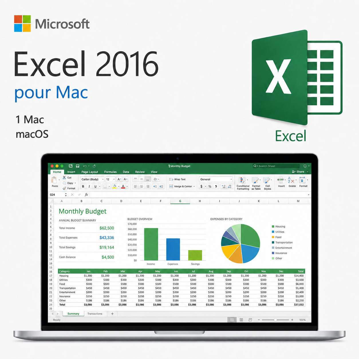 Microsoft Excel 2016 pour Mac
