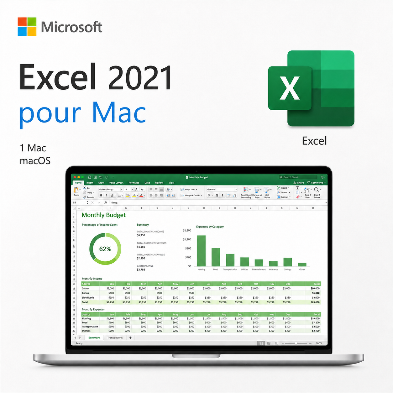 Microsoft Excel 2021 pour Mac