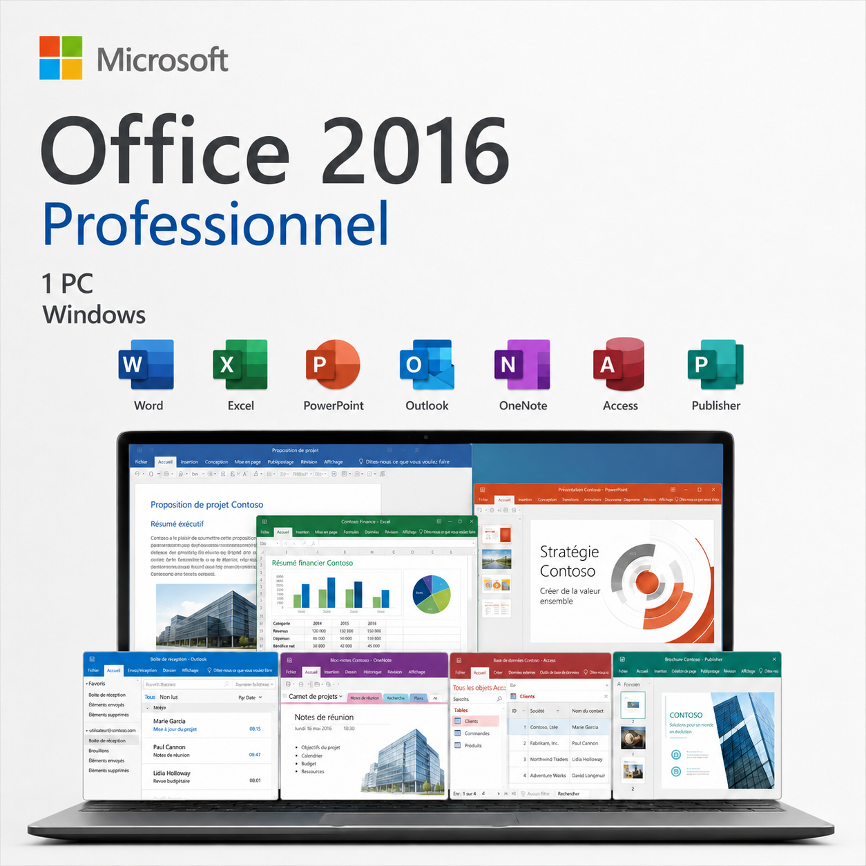 Microsoft Office 2016 Professionnel pour Windows