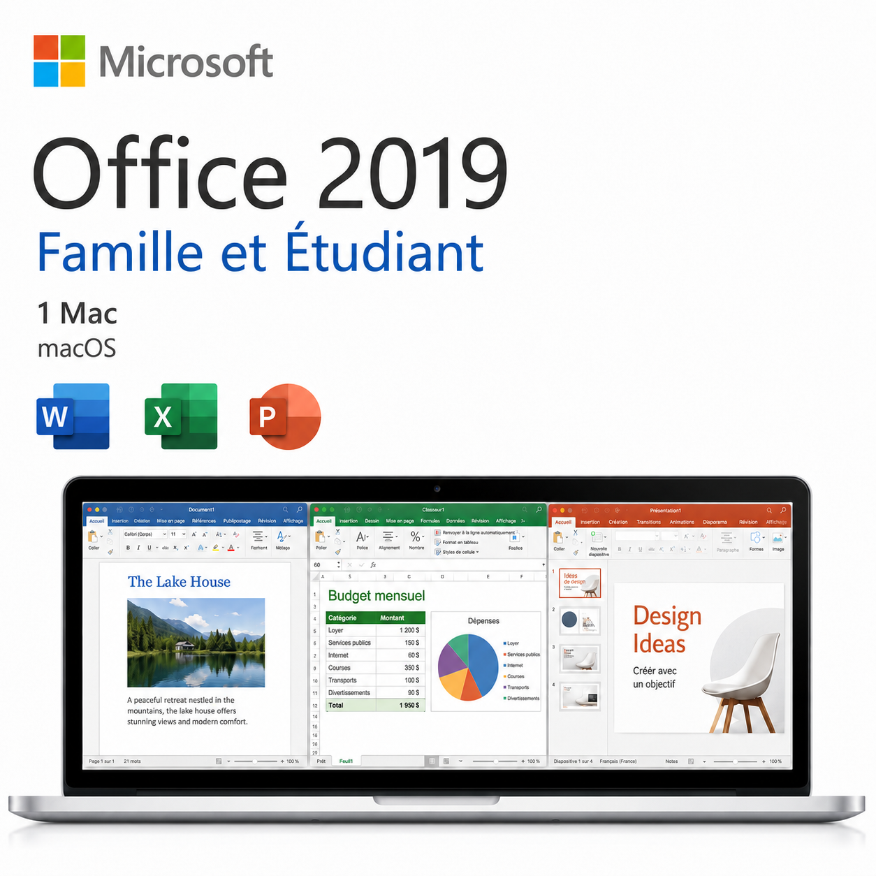 Microsoft Office 2019 Famille et Étudiant pour Mac