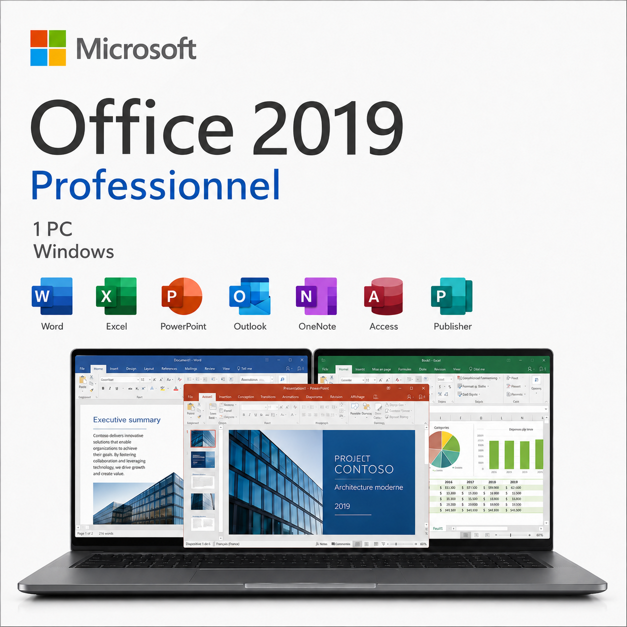 Microsoft Office 2019 Professionnel pour Windows
