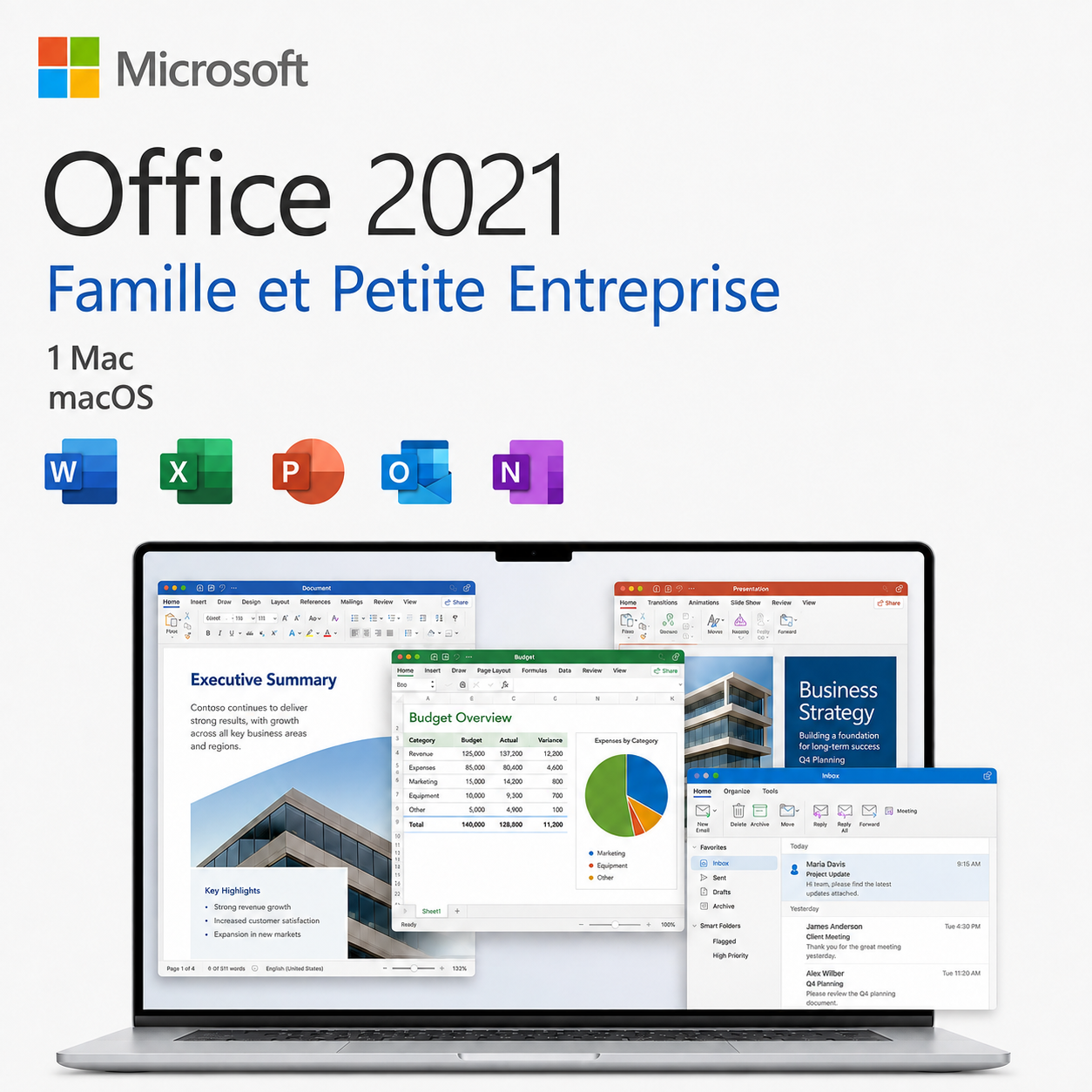 Microsoft Office 2021 Famille et Petite Entreprise pour Mac