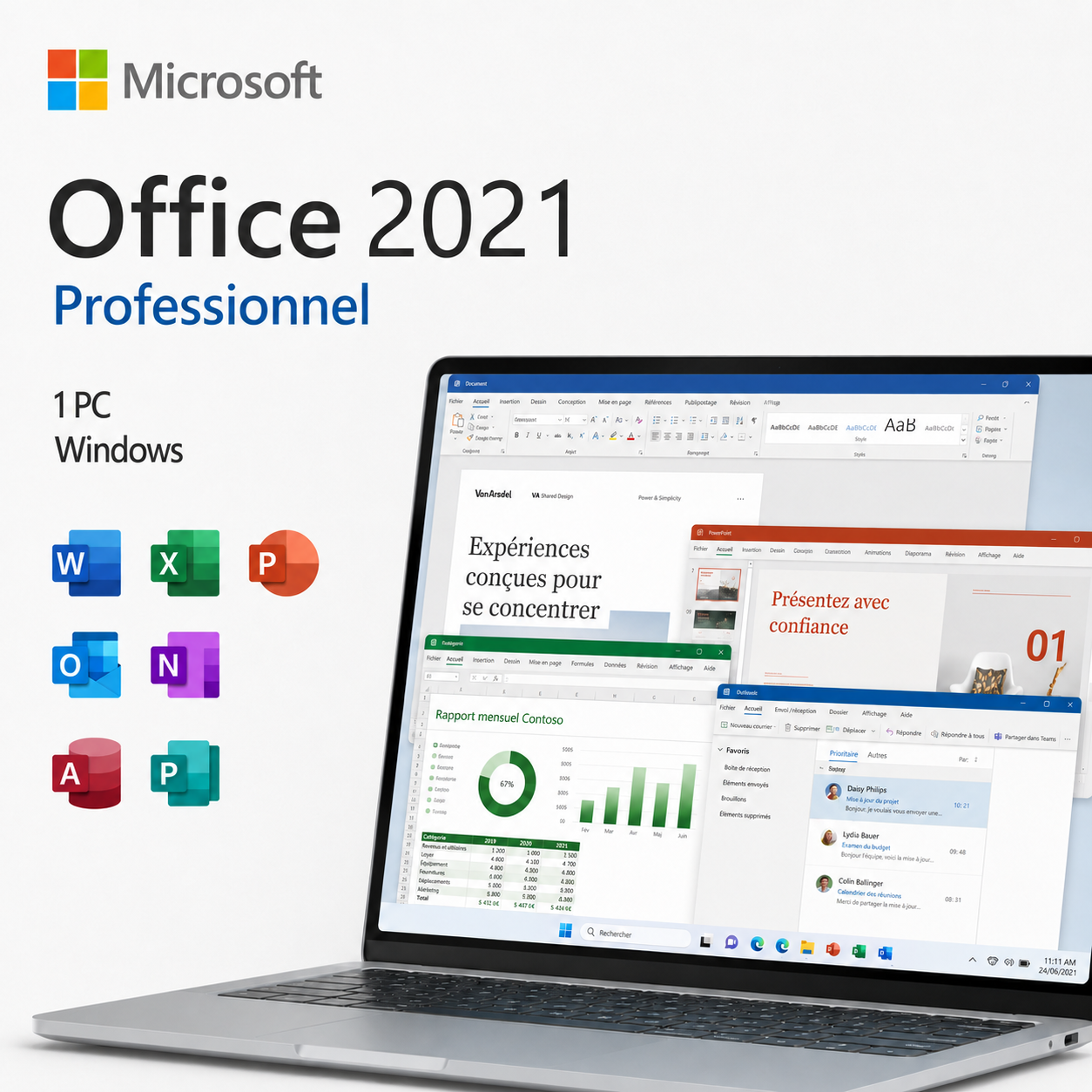 Microsoft Office 2021 Professionnel pour Windows