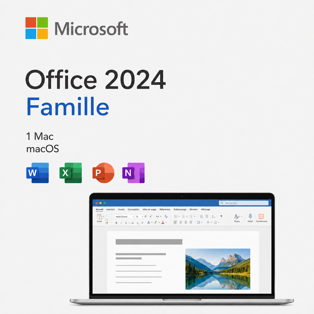 Microsoft Office 2024 Famille pour Mac