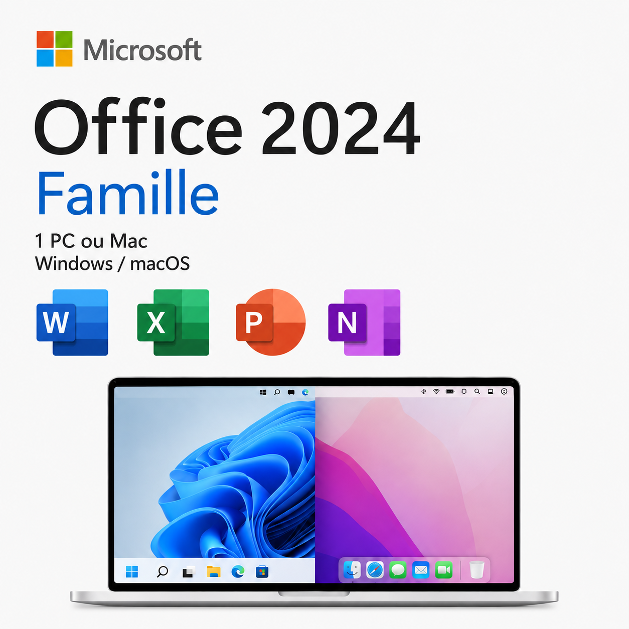 Microsoft Office 2024 Famille – PC ou Mac