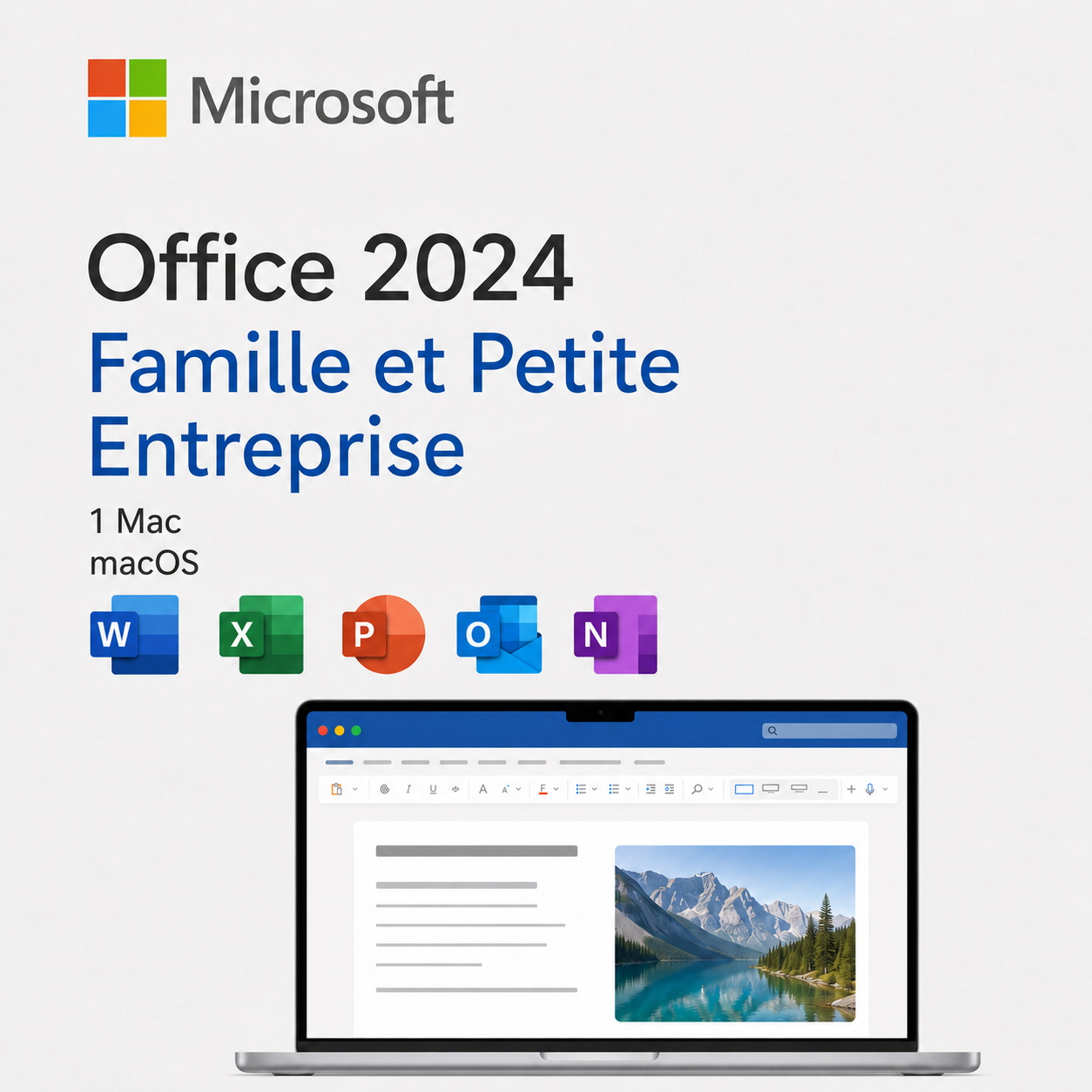 Microsoft Office 2024 Famille et Petite Entreprise pour Mac