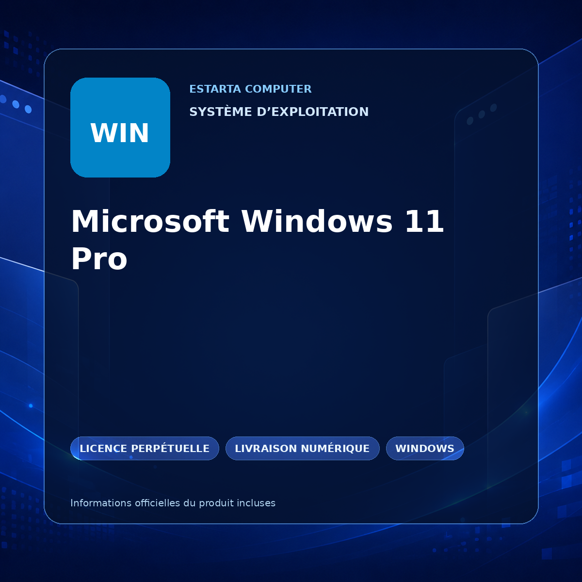 Microsoft Windows 11 Pro – image du logiciel numérique