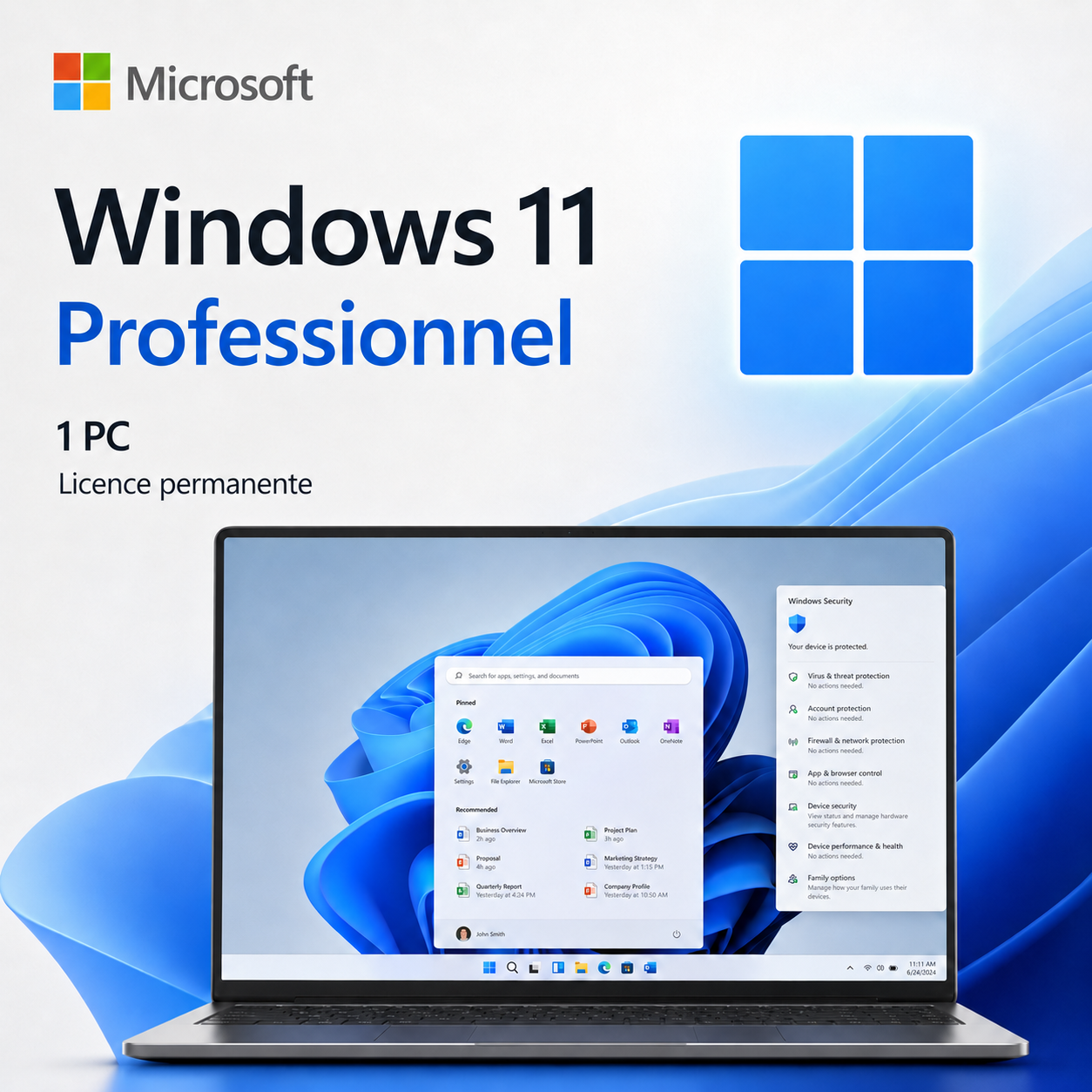 Microsoft Windows 11 Professionnel – licence permanente