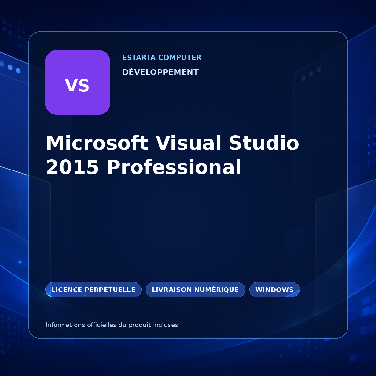 Microsoft Visual Studio 2015 Professional – image du logiciel numérique